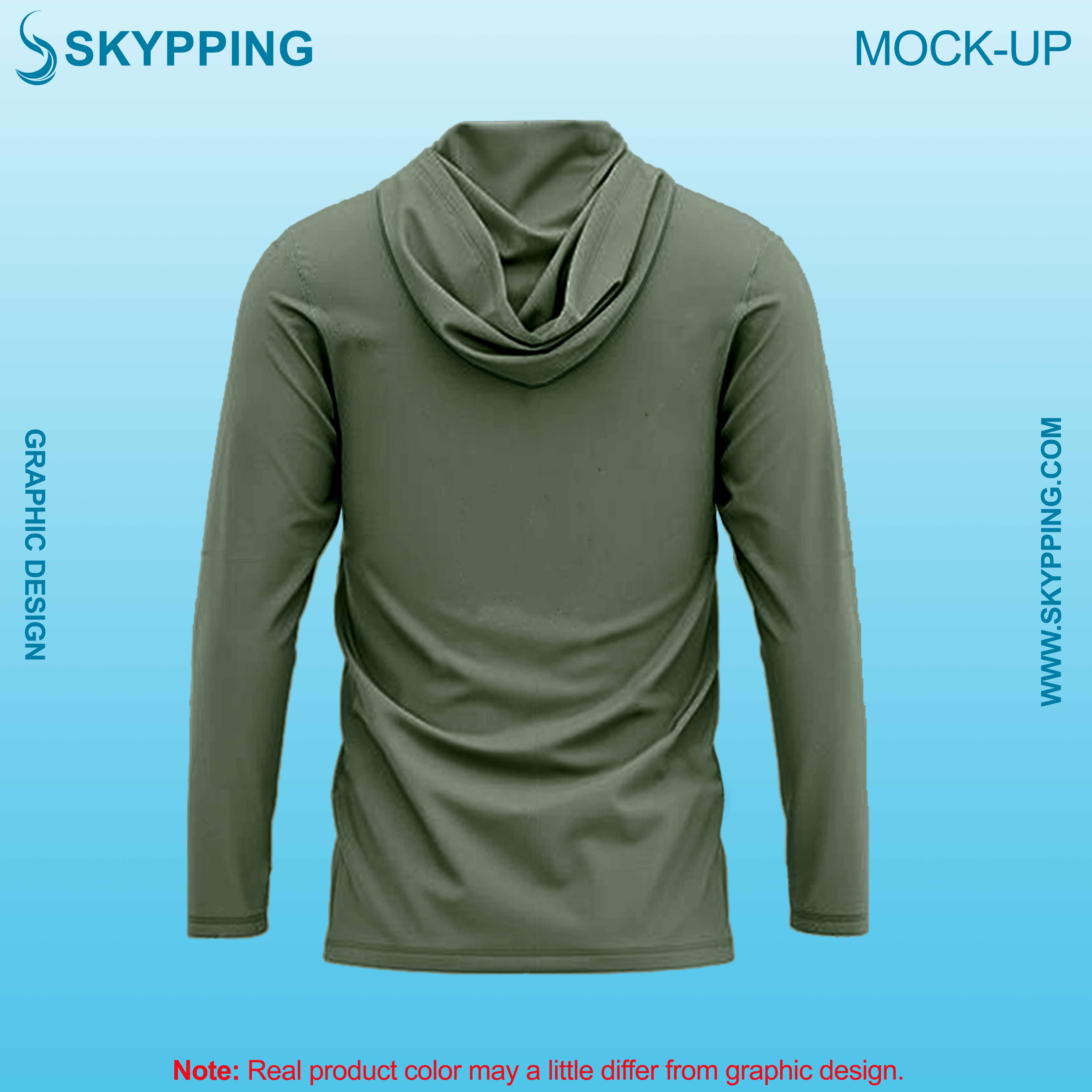 Hooded Long sleeve set-in style round neck t-shirts for men